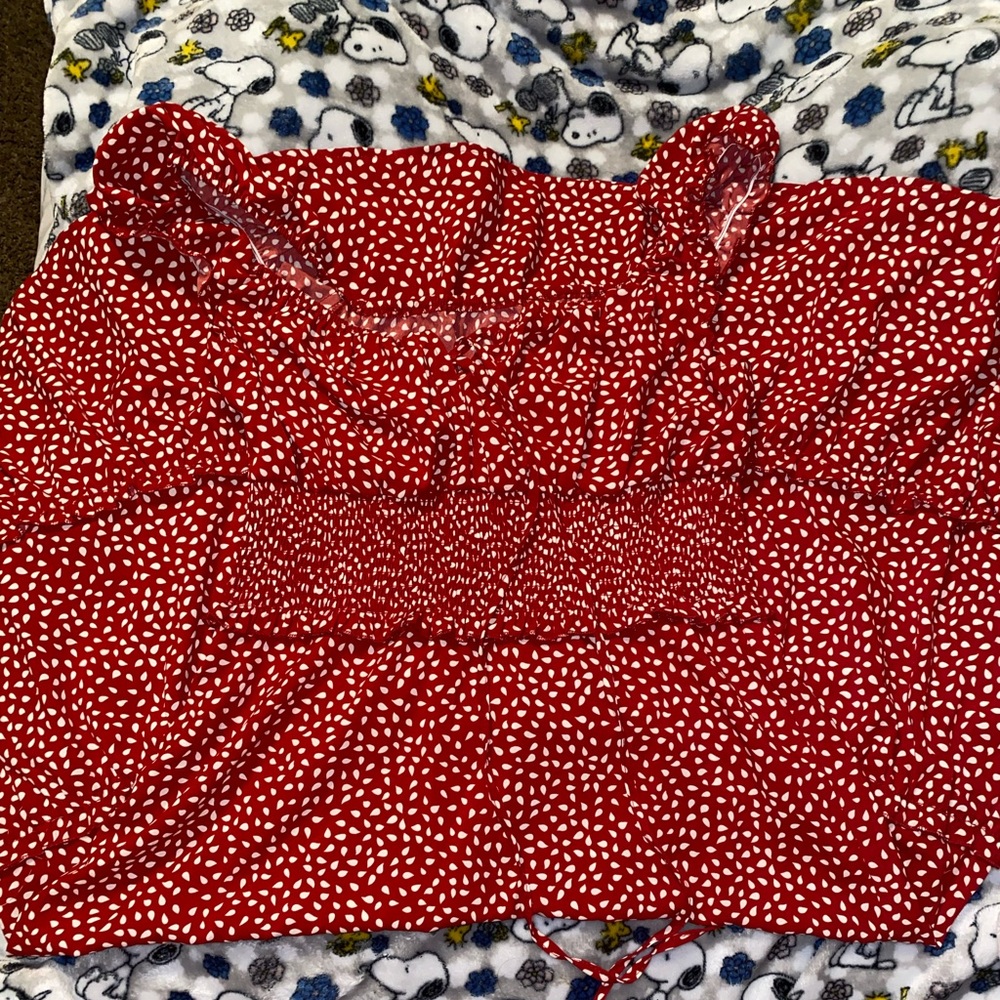 Red polka dot summery dress